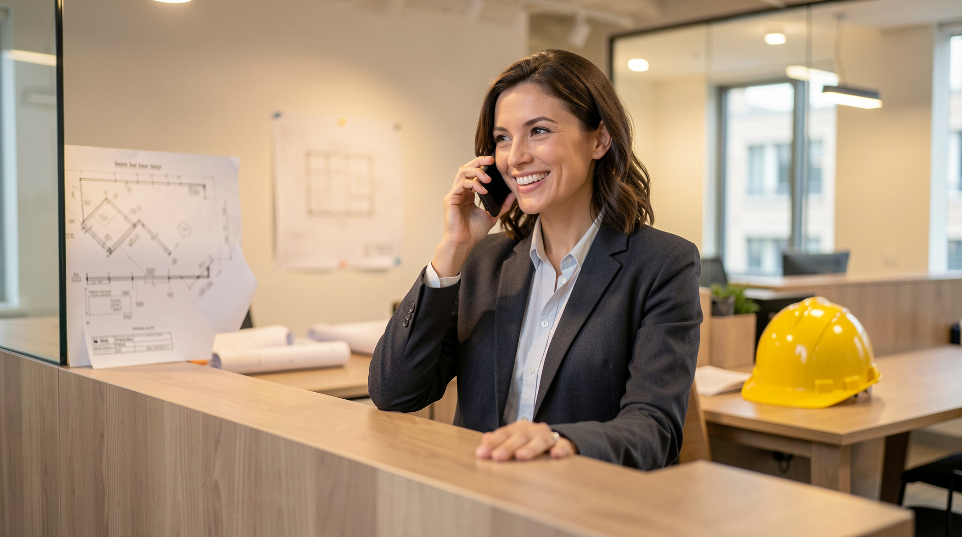 Freundliche Mitarbeiterin am Empfang der Greulich & Co. GmbH am Telefon